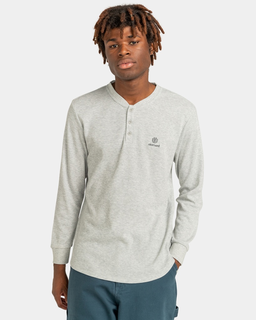 ELEMENT BARRY LONG SLEEVE THERMAL HENLEY - HEATHER GREY