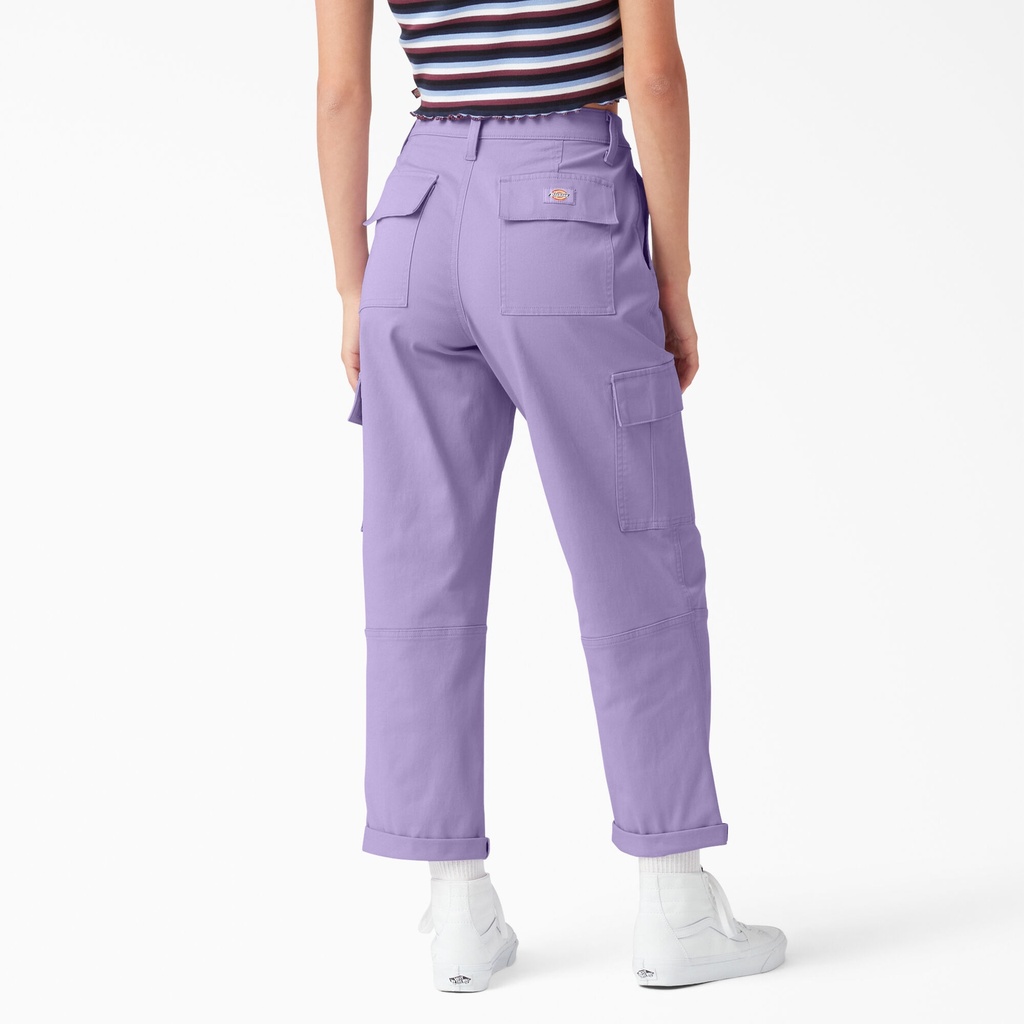 Dickies Women's Cropped Cargo Pants - Purple Rose