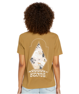 T-SHIRT VOLCOM LOCK IT UP SHORT SLEEVE TEE POUR FEMME - RUSTIC BROWN