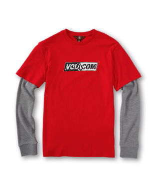 LONG SLEEVE T-SHIRT VOLCOM SPLIT STONE - RIBBON RED