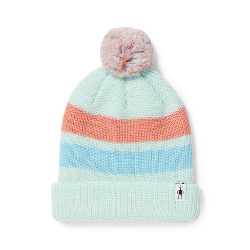 TUQUE JUNIOR SMARTWOOL STRIPE POM BEANIE - AQUA