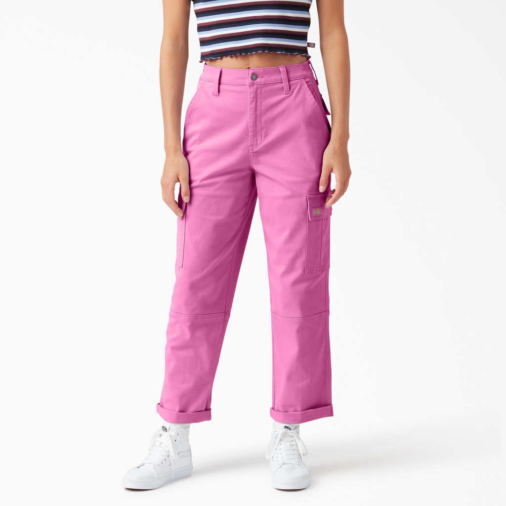 Dickies Women's Cropped Cargo Pants - Wild Rose